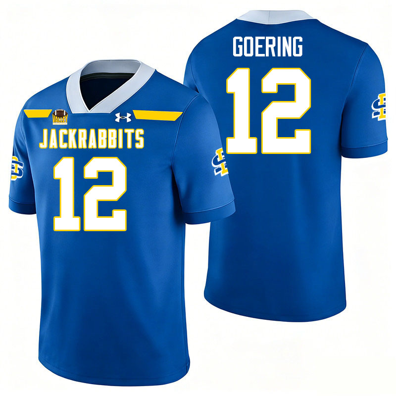 South Dakota State Jackrabbits #12 Grahm Goering College Football Jerseys,Uniforms-Royal